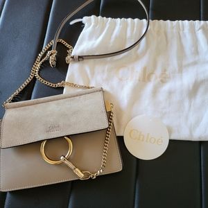 AUTHENTIC CHLOE Faye Crossbody Small Grey Bag